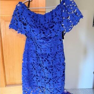 Lulu's Royal Blue Lace Mini Dress